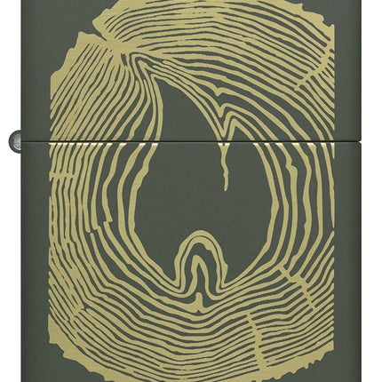 Zippo Wood Ring Design Lighter, Green Matte