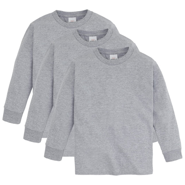 Hanes Big Boys Tagless Long Sleeve Tee (Pack of 3)