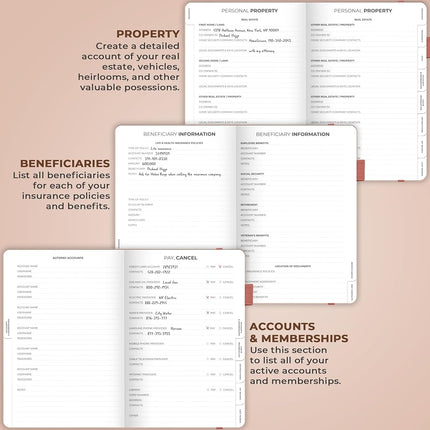 Clever Fox End of Life Planner – Final Arrangements Organizer for Beneficiary, Will Preparation, Last Wishes & Funeral Planning, A4 (Rose Gold)