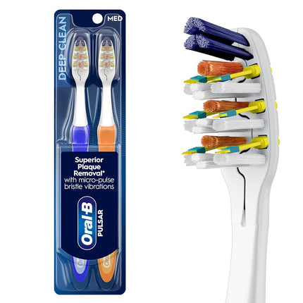 Oral-B Pulsar Medium Bristle Toothbrush , 2 Count,