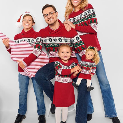 The Children's Place Big Boys' Kid Long Sleeve Sweater, Christmas Fairisle Shawl Neck, XX-Large