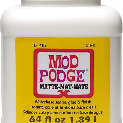 Mod Podge Matte Sealer, Glue & Finish: All-in-One Craft Solution- Quick Dry, Easy Clean, for Wood, Paper, Fabric & More. Non-Toxic - Craft with Confidence, Made in USA, 64 oz., Pack of 1