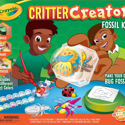 Crayola Metallic Clay Art Kit with Paints, Fossil Molds, Gift for Kids, Ages 7, 8, 9, 10