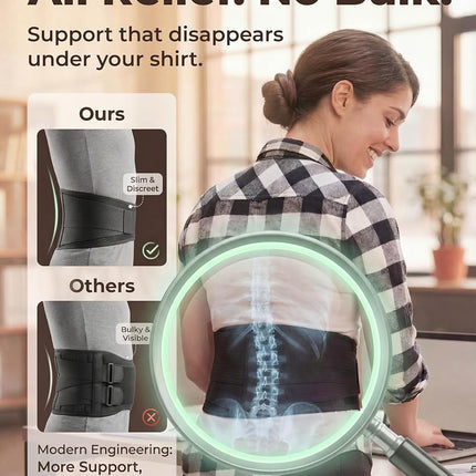 Back Brace by Sparthos - Immediate Relief for Back Pain, Herniated Disc, Sciatica, Scoliosis and More! - Breathable Mesh Design with Lumbar Pad - Adjustable Support Straps - Lower Back Belt [L]