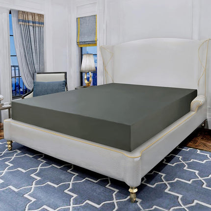 Elegant Comfort Luxurious Wrinkle Resistant 1500 Thread Count Egyptian Quality 1-Piece Fitted Sheet All Around Elastic -Deep Pocket- Ultra Soft Bottom Fitted Sheet, Twin/Twin XL, Gray