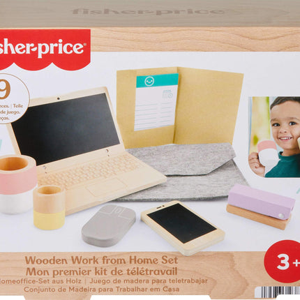 Fisher-Price Wood Pretend Play Work From Home Set,