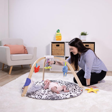 Melissa & Doug Ocean Easy-Fold Play Gym Developmental Toy for Infants, Reversible Mat, 5 Soft Toys, Birth to 9 Months