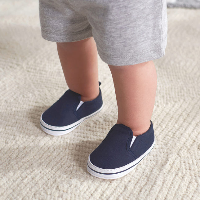 Gerber Unisex-Child Zapatilla Deportiva Sin Cordones para Recién Nacido, Bebé y Niño Pequeño, Azul Marino, 6-9 Meses, Bebé
