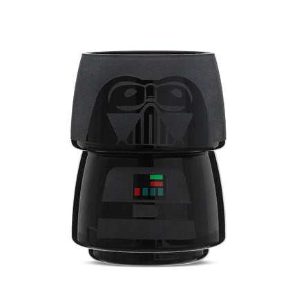 JoyJolt Character Stackable Star Wars Drinking Glasses - 8oz Darth Vader Set with Head and Body - Glass Set of 2 - Fun Kitchen or Bar Glasses for The Home and Gift