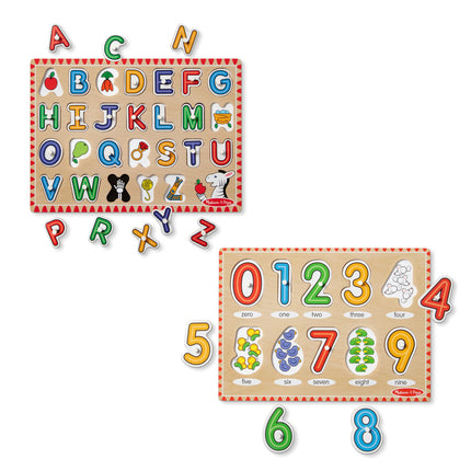 Melissa & Doug Wooden Lift & See Peg Puzzle Early 