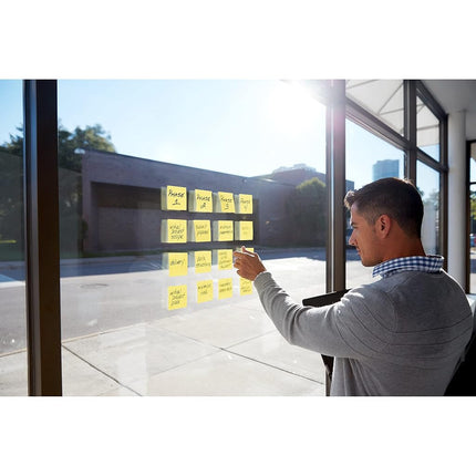 Post-it Super Sticky Notes, 3 in x 3 in, Canary Yellow, 24 Pads/Cabinet Pack Yellow 90 Sheets Self-Adhesive Pouch