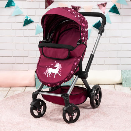 Bayer Baby Dolls Pram XEO, Convertible Doll Pushchair, 46cm Dolls
