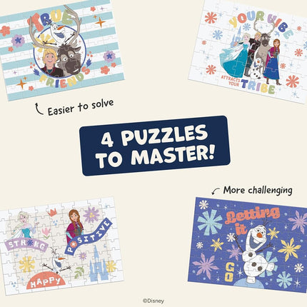 4 in 1 Kids Frozen Multipack Jigsaw Puzzle - Ceaco - Disney - Engaging Puzzles Perfect for Game Nights - Finished Size Varies