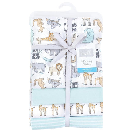 Hudson Baby Unisex Baby Cotton Flannel Receiving Blankets, Kangaroo, One Size