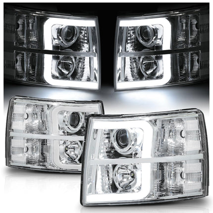 M-AUTO Chrome Projector Headlamp Headlights Assemb