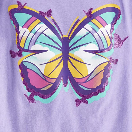The Children's Place Girls' Kindness, Love, Equality Short Sleeve Graphic T-Shirts,multipacks, Butterfly/Rainbow Heart/Happy, XX-Large