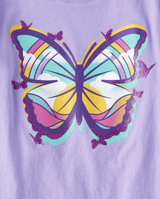 The Children's Place Girls' Kindness, Love, Equality Short Sleeve Graphic T-Shirts,multipacks, Butterfly/Rainbow Heart/Happy, XX-Large