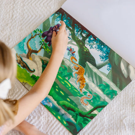 Melissa & Doug Álbum de pegatinas reutilizables: Jungla y sabana - Más de 175 pegatinas, 5 escenarios