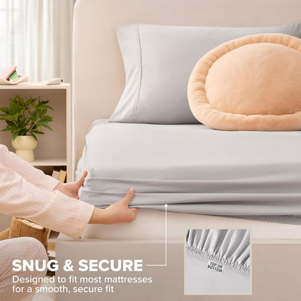 UGG 20929 Alahna Twin XL Bed Sheets and Pillowcases 3-Piece Set Sleep in Luxury Machine Washable Deep Pockets Wrinkle-Resistant Silky Cooling Technology for All-Season Comfort, Twin XL, Stone