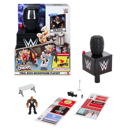 Mattel WWE Knuckle Crunchers 2-in-1 Microphone & Playset
