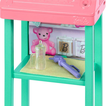 Barbie Baby Doctor with Brunette Fashion Doll Wearing Pink Scrubs, 1 Baby Doll with Accessories & Furniture