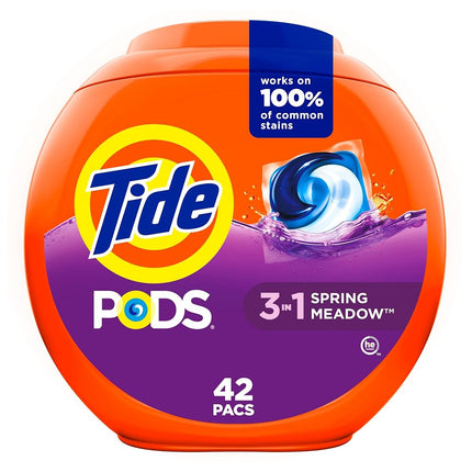 Tide PODS Liquid Detergent Pacs, Spring Meadow, 42