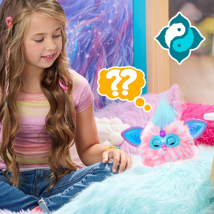 Furby Cotton Candy Pink & Blue Interactive Plush Toy, 15 cm