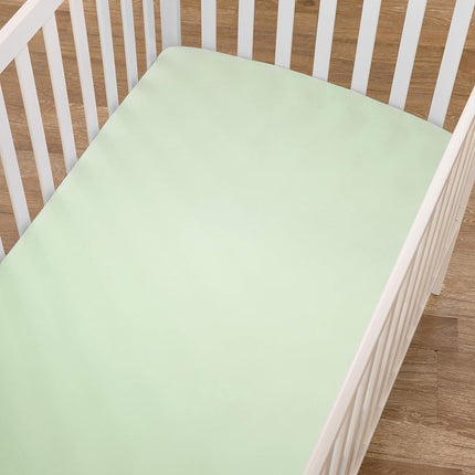 Sábana bajera de punto de jersey de algodón 100 % natural Supreme de American Baby Company para cunas estándar y colchones para niños pequeños, apio, suave y transpirable, para niños y niñas, 28 x 52 pulgadas