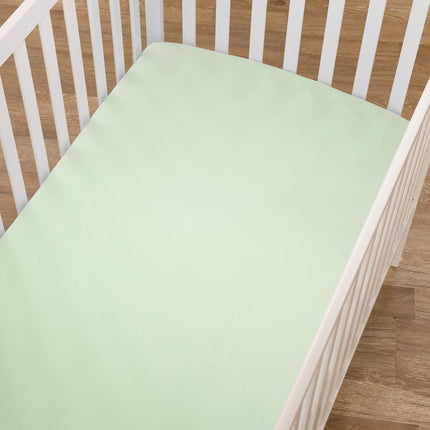 American Baby Company Supreme 100% Natural Cotton Jersey Knit Fitted Crib Sheet for Standard Crib and Toddler Mattresses, Celery, Soft Breathable, for Boys and Girls , 28 X 52 Inch