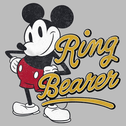 Camiseta con cuello redondo para niña con anillas de personajes de Disney de Mickey, color gris jaspeado deportivo, pequeña