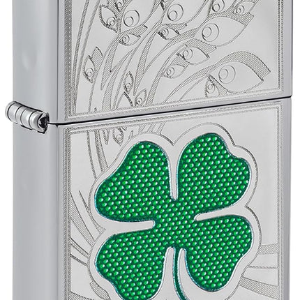 Zippo Adult-Unisex 24699 Lucky Four Leaf Clover Hi