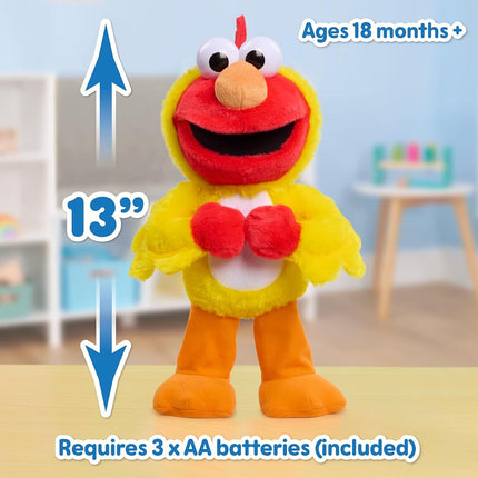 Just Play Sesame Street Chicken Dance Elmo 13 Inch Feature Plush, Music and Dancing, Stuffed Animal, Kids Toys for Ages 2 Up