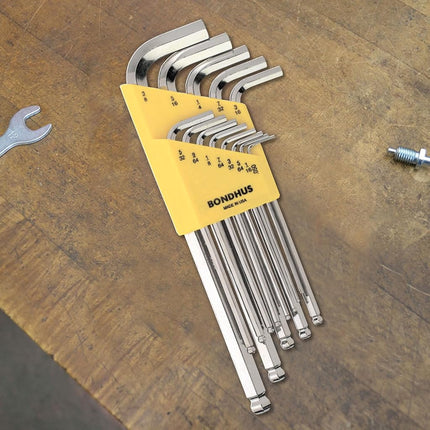 Bondhus 16937 BLX13B Briteguard Ballwrench Set 0.050"-3/8", Yellow, WS: .050-3/8"