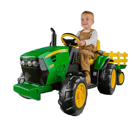 Peg Perego John Deere Ground Force Tractor With Trailer, Kids Ride-On Tractor, Boys, 3-7 Years