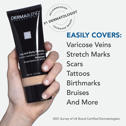 Maquillaje Dermablend para piernas y cuerpo, 45W Tan Honey