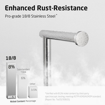 KES Chrome Free Standing Toilet Roll Holder with Natural Marble Base, Bathroom Floor Standing Toilet Paper Holder Toilet Roll Stand, 18/8 Stainless Steel Polished Finish, BPH284S1
