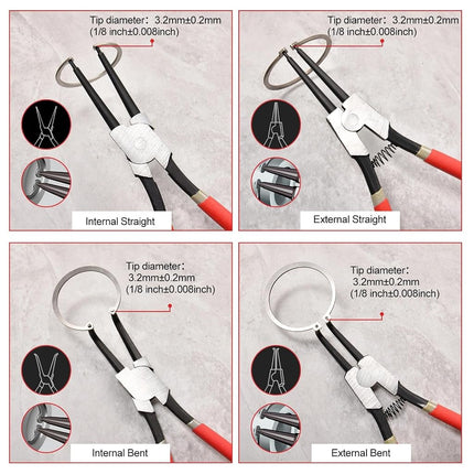 LEONTOOL 13-Inch Snap Ring Plier Heavy Duty External Straight Jaw