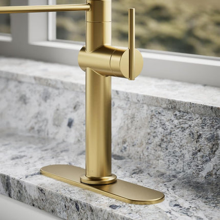 Kohler K-22973-2MB Crue Kitchen Sink Faucet, Brushed Modern Brass, XXX-Large