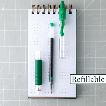 Pilot G2 Retractable Premium Gel Ink Roller Ball Pens, Extra Fine Point, Green Ink, Dozen Box -31005