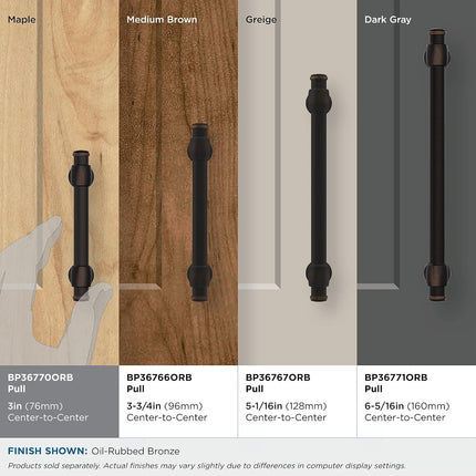 Amerock BP36770ORB Winsome Cabinet Pull, 3 in (76 mm) Center-to-Center, Oil Rubbed Bronze