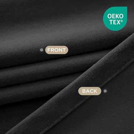 Joydeco Velvet Curtains 108 inches Long 2 Panels, Luxury Blackout Thermal Insulated Super Soft Rod Pocket Window Drapes for Bedroom Living Dining Room, Black, W52 x L108
