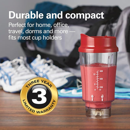 Hamilton Beach Shakes and Smoothies with BPA-Free Personal Blender, 14 oz, Red