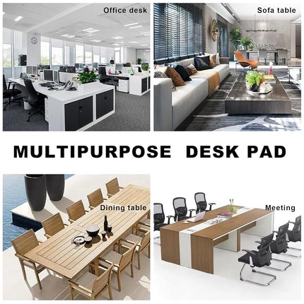 CENNBIE Leather Desk Mat, 200 x 100cm Extra Large Desk Pad Blotter Protector, Extended Non-Slip Table Pad, Waterproof PU Leather Desk Mat on top of desks Large for Office and Home (Cream)
