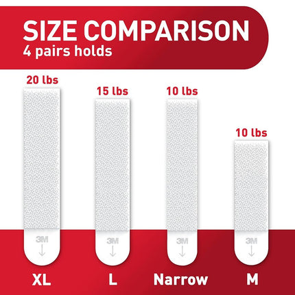 Command 10 lb Narrow White Picture Hanging Strips Mega Pack,17207-28ES, 28 Pairs