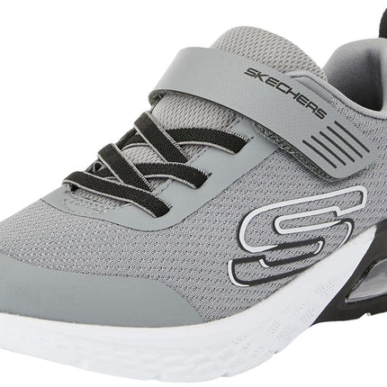 Skechers Boy's Microspec Max Ii Vodrox Sneakers, Gray Textile/Synthetic/Black Trim, 10 UK Child