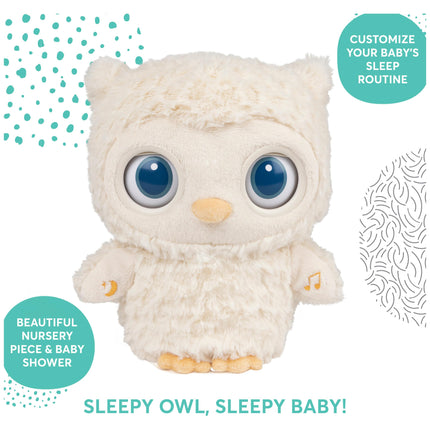 GUND Baby Sleepy Eyes Owl Bedtime Soother Plush Owl Stuffed Animal Night Light & Sound Machine, 8” Plush Toy for Newborn, Infant, Toddler
