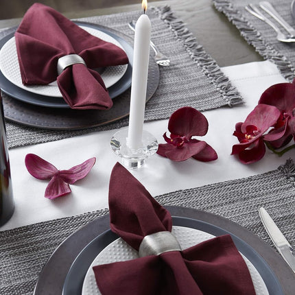 DII Tonal Fringe Placemat, Set of 6, Variegated Gray - Perfect for Fall, Thanksgiving, Dinner Parties, Weddings and Everyday Use