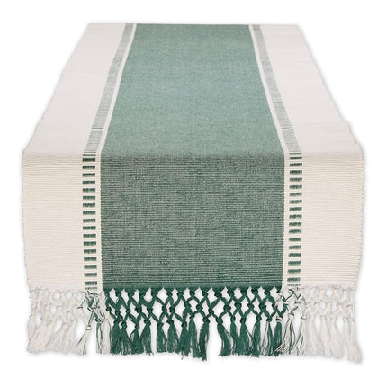 DII Dobby Stripe Woven Table Runner, Cotton, Dark 
