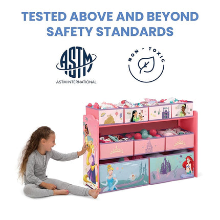 Organisateur de jouets Disney Princess Deluxe 9 bacs design et rangement par Delta Children