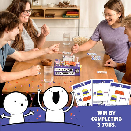 Exploding Kittens | Giants Moving Tiny Furniture | Card Matching and Reflex Game | 2-6 Players, Ages 7+